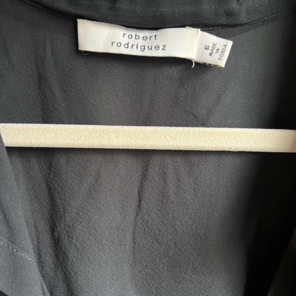 ROBERT RODRIGUEZ BLACK SILK BLOUSE - Picture 2 of 4